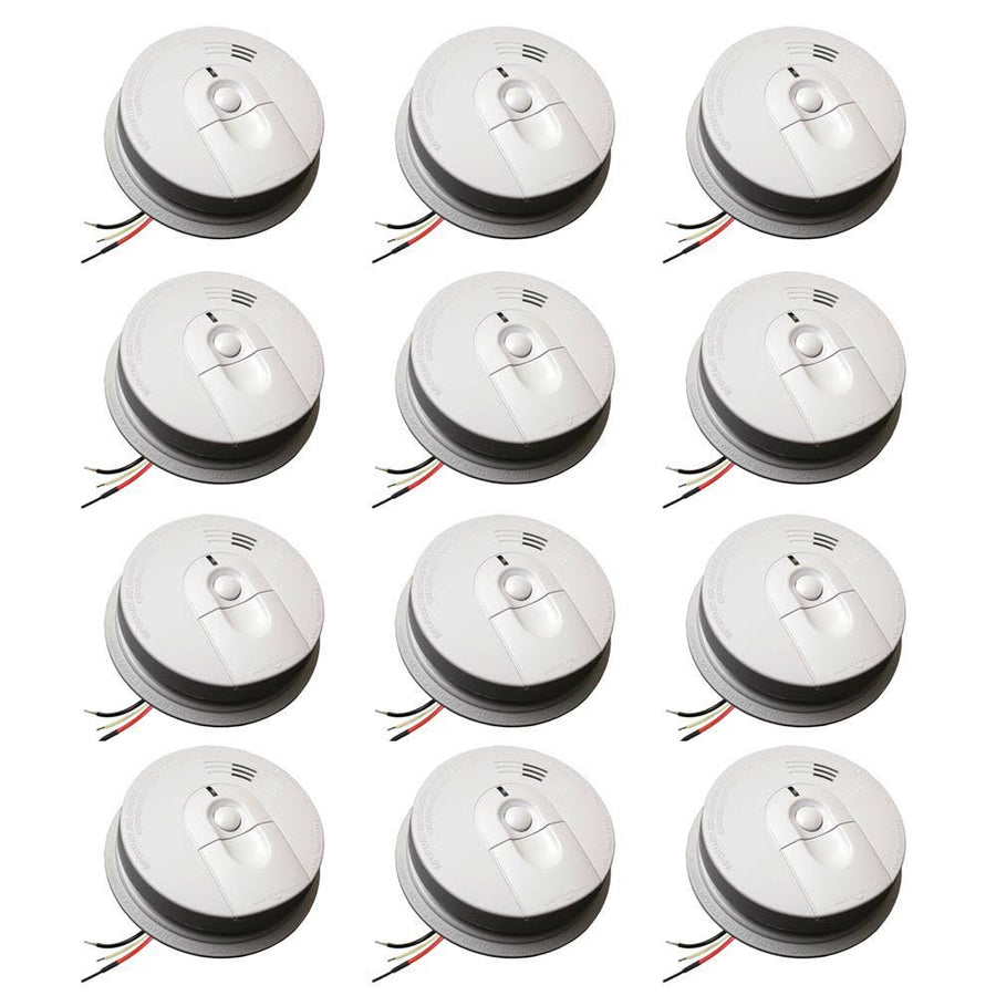 Kidde Firex Hardwired Smoke Detector with Ionization Sensor, 9-Volt Battery Backup, and Front Load Battery Door (12-Pack) i4618